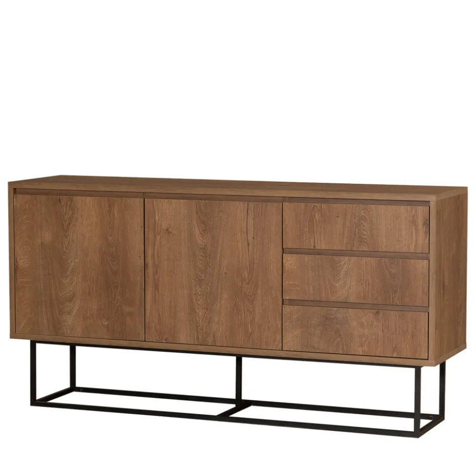 ROA Buffet 2 portes en bois et métal L140cm