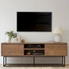 ROA Meuble TV 2 tiroirs en bois et métal L140cm