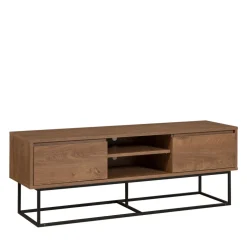 ROA Meuble TV 2 tiroirs en bois et métal L140cm