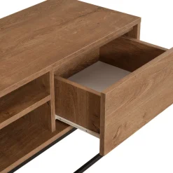 ROA Meuble TV 2 tiroirs en bois et métal L140cm