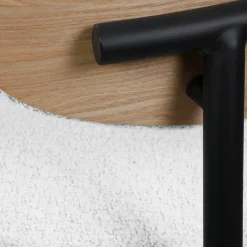RODE Lot de 2 chaises de bar en tissu bouclette, bois et métal H65cm