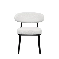 RODE Lot de 2 chaises en tissu bouclette, bois et métal