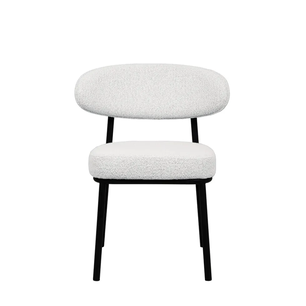 RODE Lot de 2 chaises en tissu bouclette, bois et métal