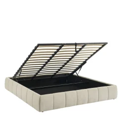ROMEO Lit coffre en tissu chenille 180x200cm