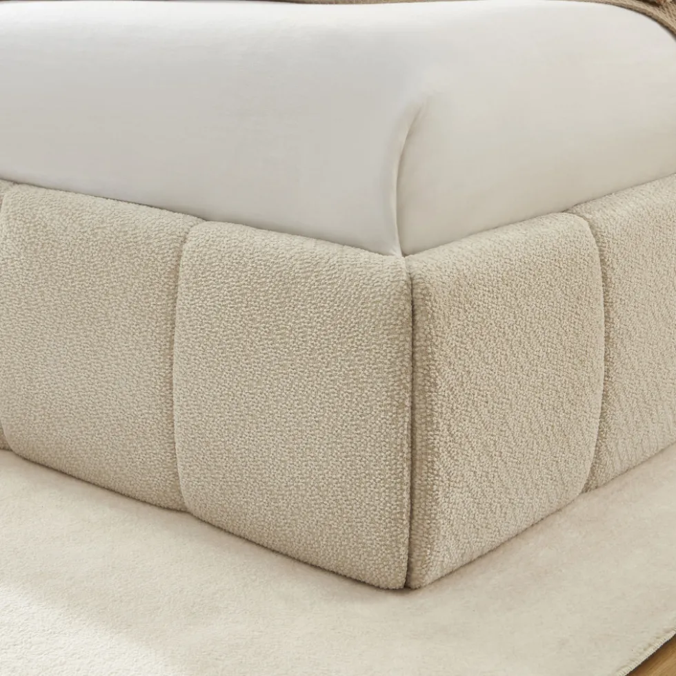 ROMEO Lit coffre en tissu chenille 180x200cm