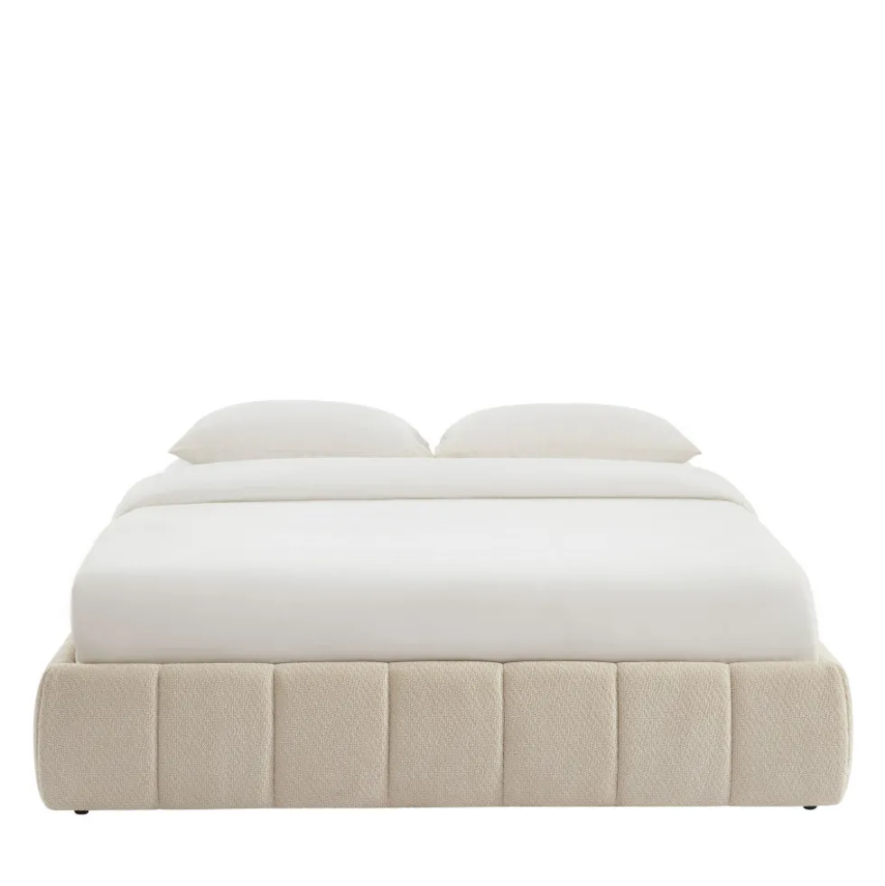 ROMEO Lit coffre en tissu chenille 160x200cm