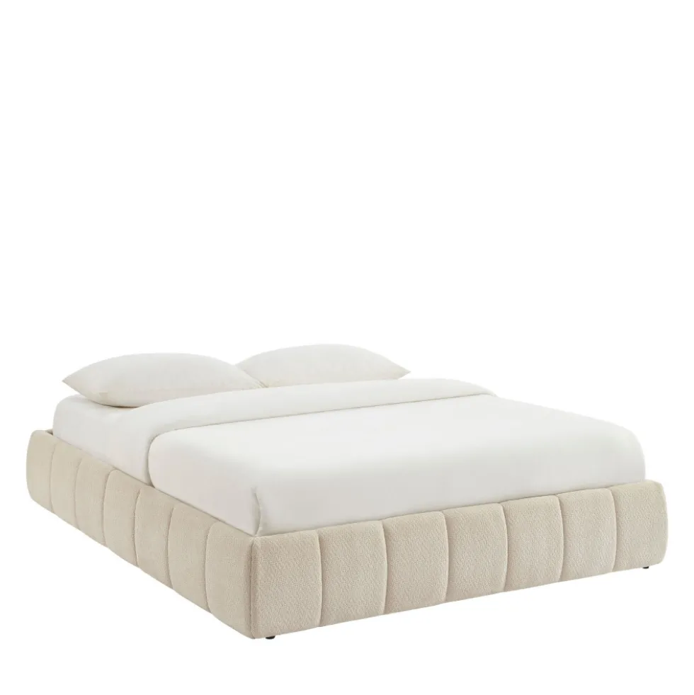 ROMEO Lit coffre en tissu chenille 160x200cm