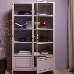 RONJA Vaisselier 2 portes en verre et métal H189cm