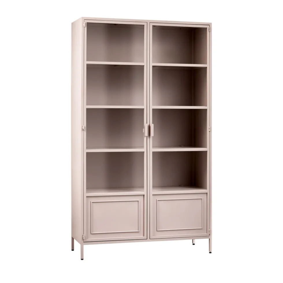 RONJA Vaisselier 2 portes en verre et métal H189cm