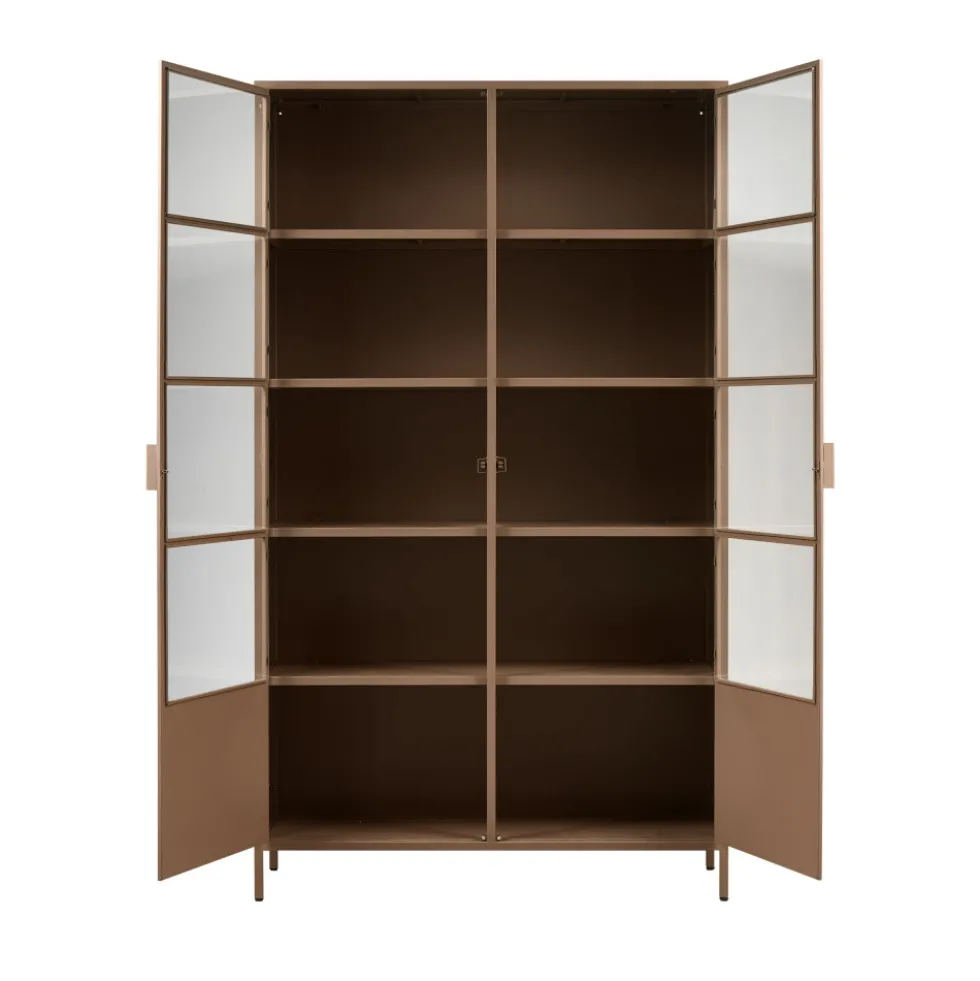 RONJA Vaisselier 2 portes en verre et métal H189cm