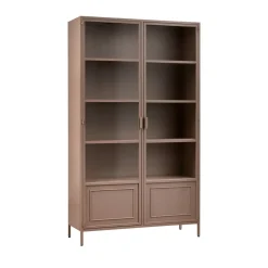 RONJA Vaisselier 2 portes en verre et métal H189cm