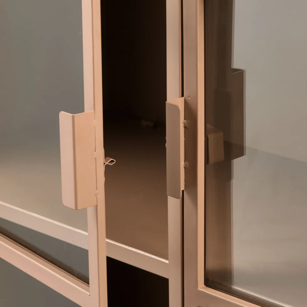 RONJA Vaisselier 2 portes en verre et métal H189cm