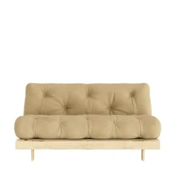 ROOTS Canapé convertible 160x200cm en bois naturel et tissu