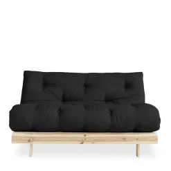 ROOTS Canapé convertible 140x200cm en bois naturel et tissu