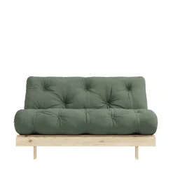 ROOTS Canapé convertible 140x200cm en bois naturel et tissu