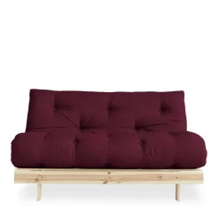 ROOTS Canapé convertible 140x200cm en bois naturel et tissu