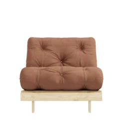 ROOTS Fauteuil convertible 90x200cm en bois naturel et tissu