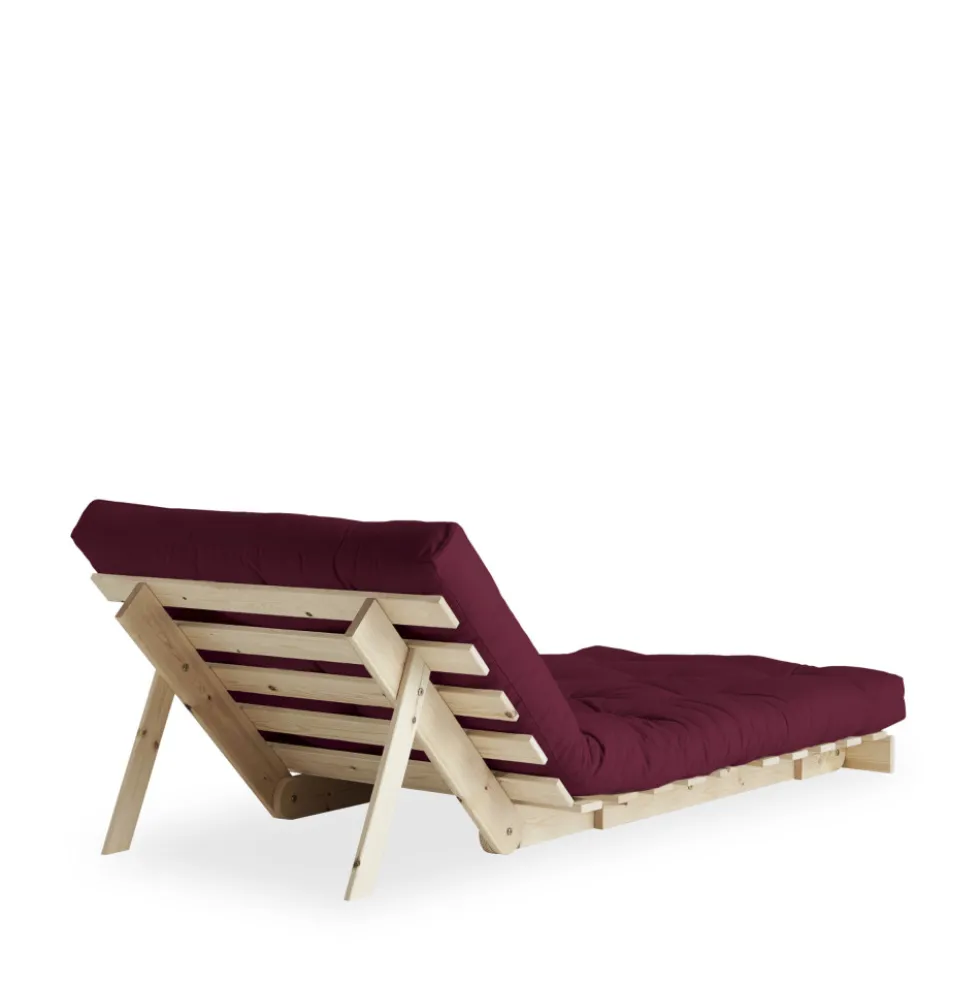 ROOTS Fauteuil convertible 90x200cm en bois naturel et tissu