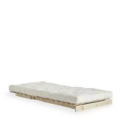 ROOTS Fauteuil convertible 90x200cm en bois naturel et tissu
