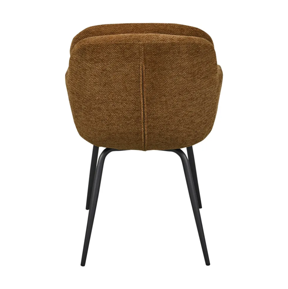 RUNA Lot de 2 fauteuils de table en tissu et métal
