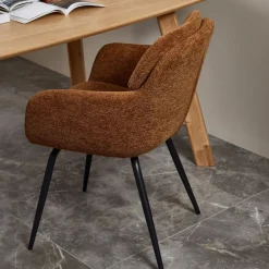 RUNA Lot de 2 fauteuils de table en tissu et métal