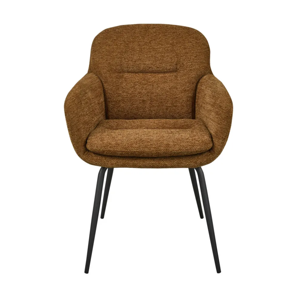 RUNA Lot de 2 fauteuils de table en tissu et métal