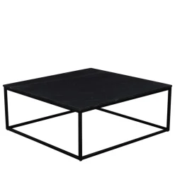 SAKU Table basse carrée en marbre et métal 100x100cm