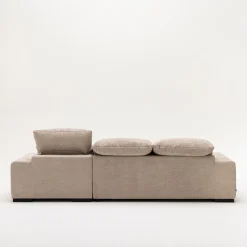 SAM Canapé d'angle droit 4 places avec têtières réglables en tissu chenille