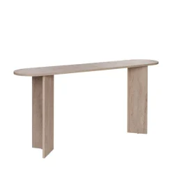 SAM Console ovale en effet travertin L150cm