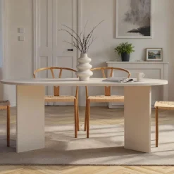 SAM Table à manger 8 personnes ovale en bois