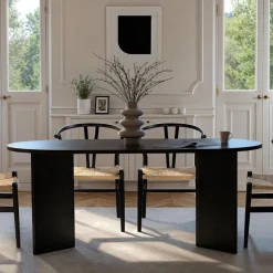 SAM Table à manger 8 personnes ovale en bois