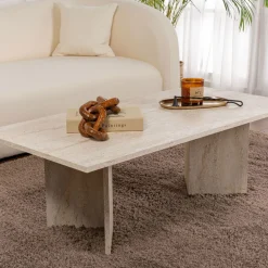 SAM Table basse effet travertin 119x60cm