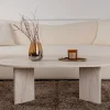 SAM Table basse ovale effet travertin 119x60cm