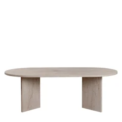SAM Table basse ovale effet travertin 119x60cm