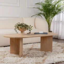 SAM Table basse ovale en bois 119x60cm