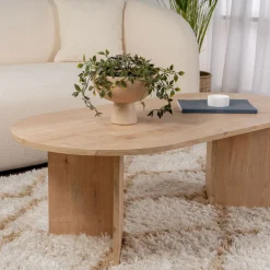 SAM Table basse ovale en bois 119x60cm