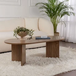 SAM Table basse ovale en bois 119x60cm
