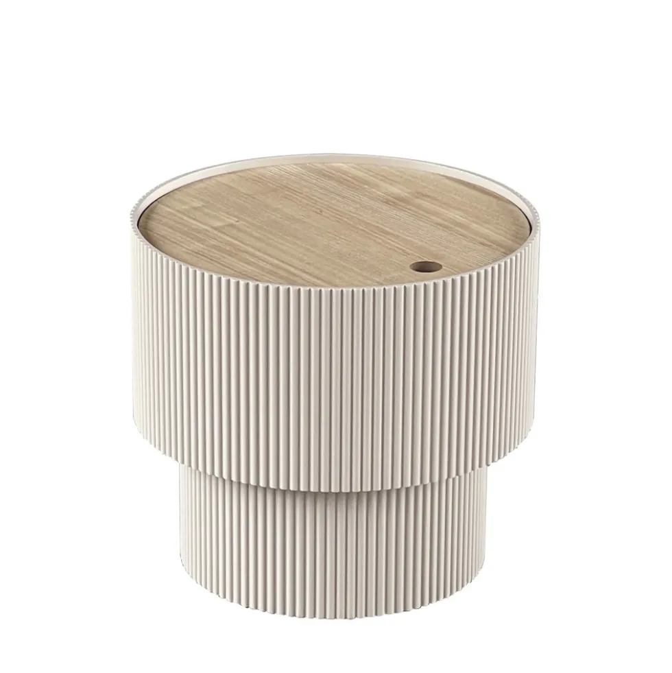 SAND I Table d'appoint avec rangement en bois ø38,5cm