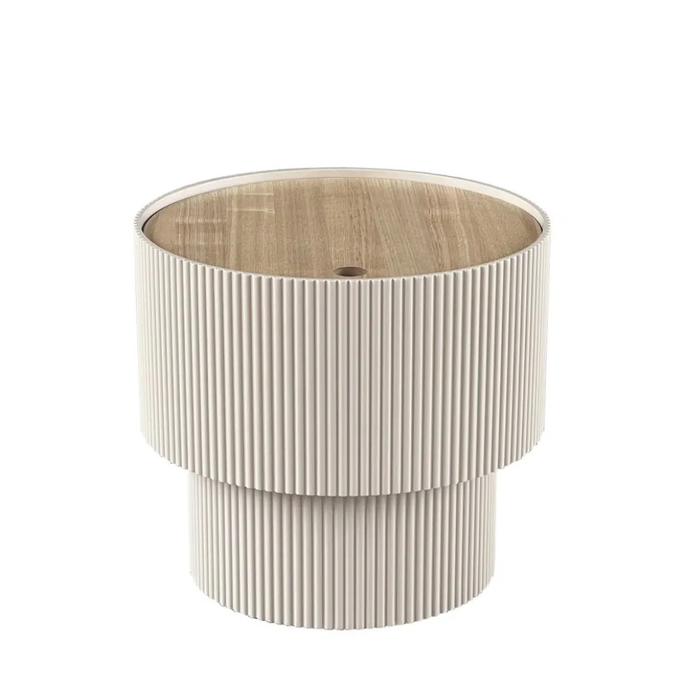 SAND I Table d'appoint avec rangement en bois ø38,5cm