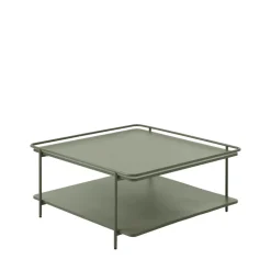 SARANDA Table basse carrée 2 plateaux en métal 75x75cm