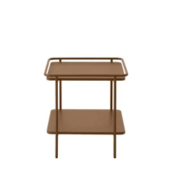 SARANDA Table d'appoint carrée 2 plateaux en métal 45x45cm
