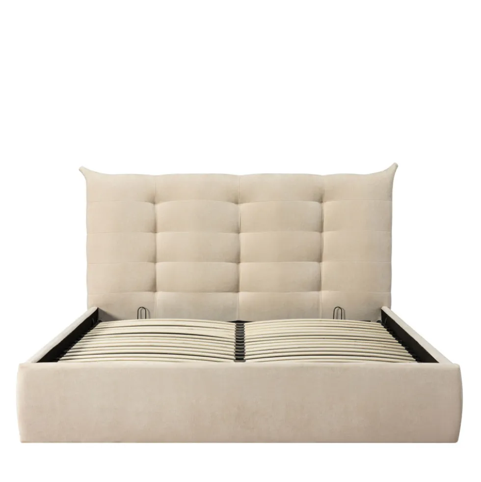 SERENITA Lit coffre en tissu 160x200cm