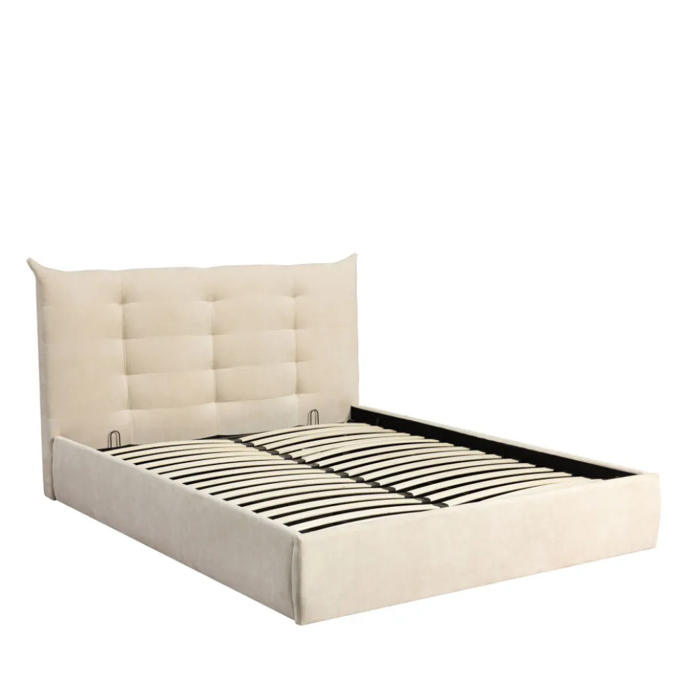 SERENITA Lit coffre en tissu 160x200cm