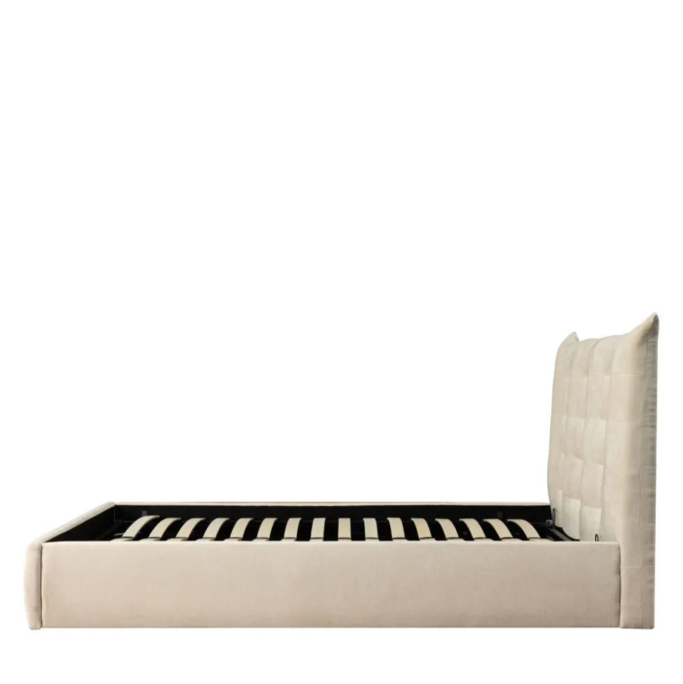 SERENITA Lit coffre en tissu 160x200cm