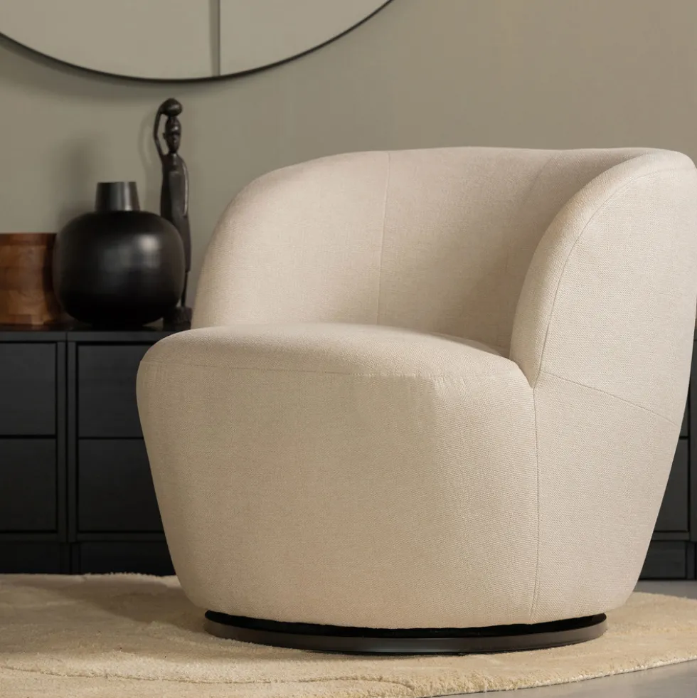 SERRA Fauteuil pivotant design en tissu