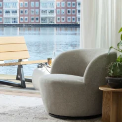 SERRA Fauteuil pivotant design en tissu