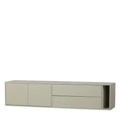 SETTLE DOWN Meuble TV 2 portes, 2 tiroirs en bois L200cm