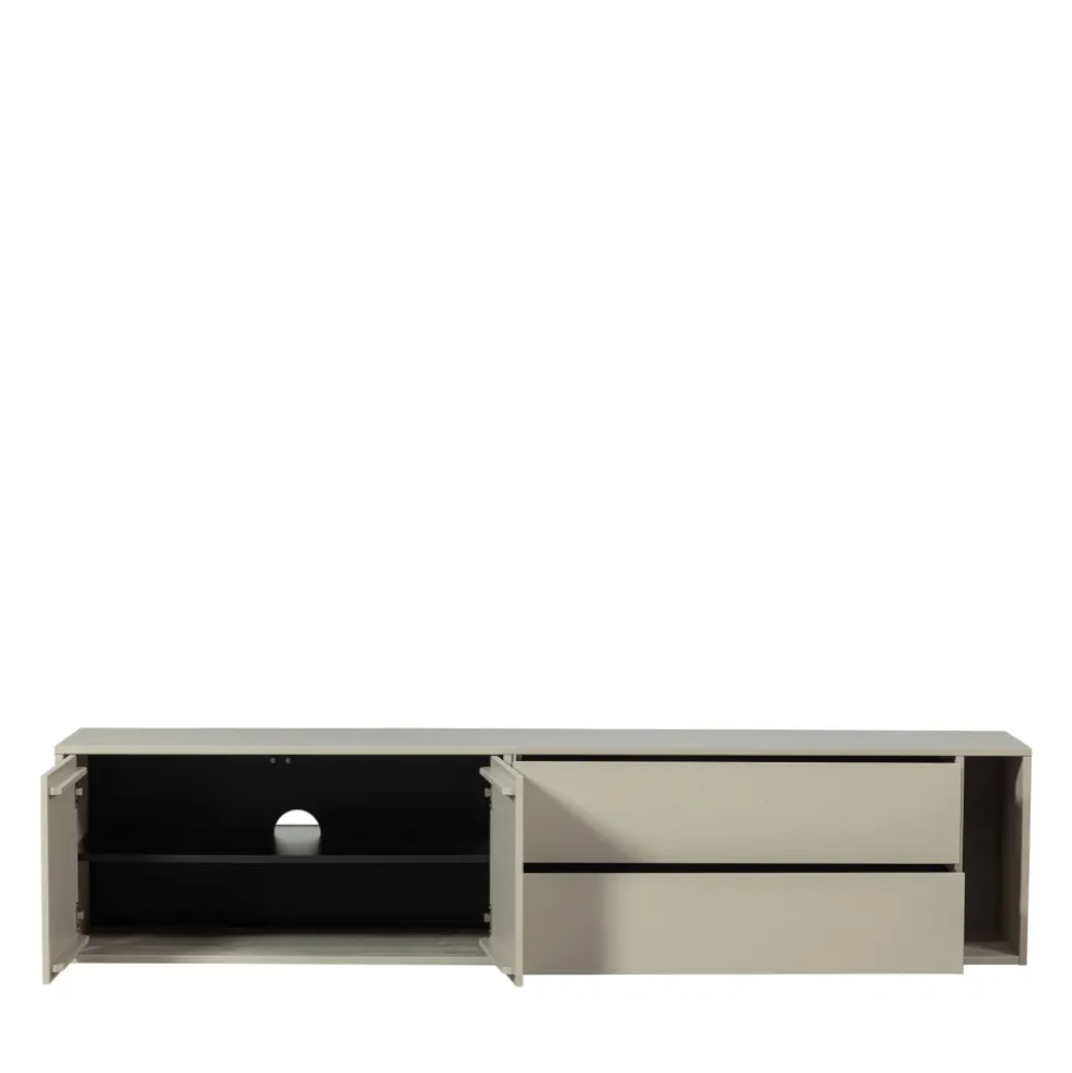 SETTLE DOWN Meuble TV 2 portes, 2 tiroirs en bois L200cm