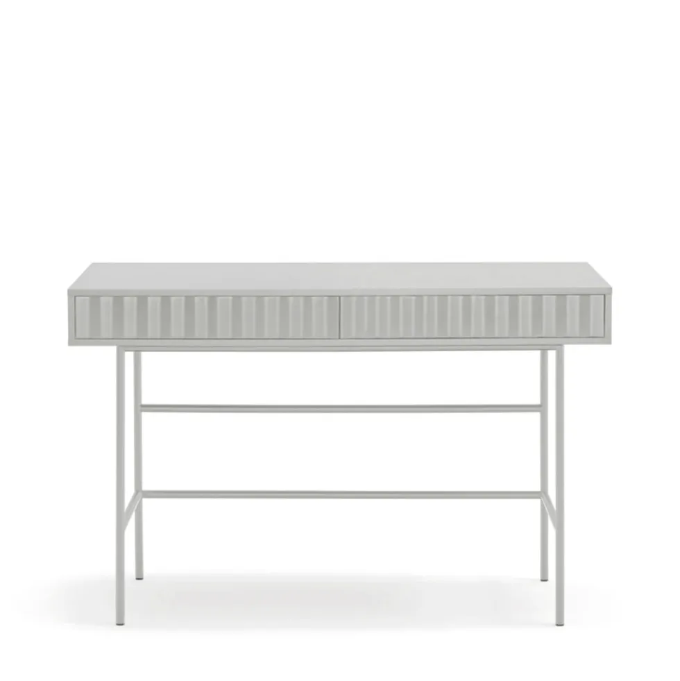 SIERRA Bureau 2 tiroirs en bois et métal L120cm