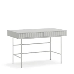SIERRA Bureau 2 tiroirs en bois et métal L120cm